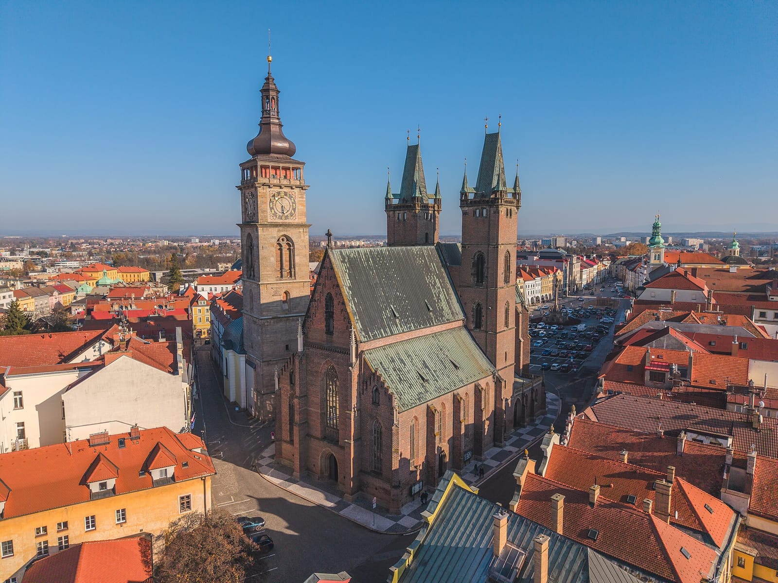 White Tower and the square in Hradec Králové