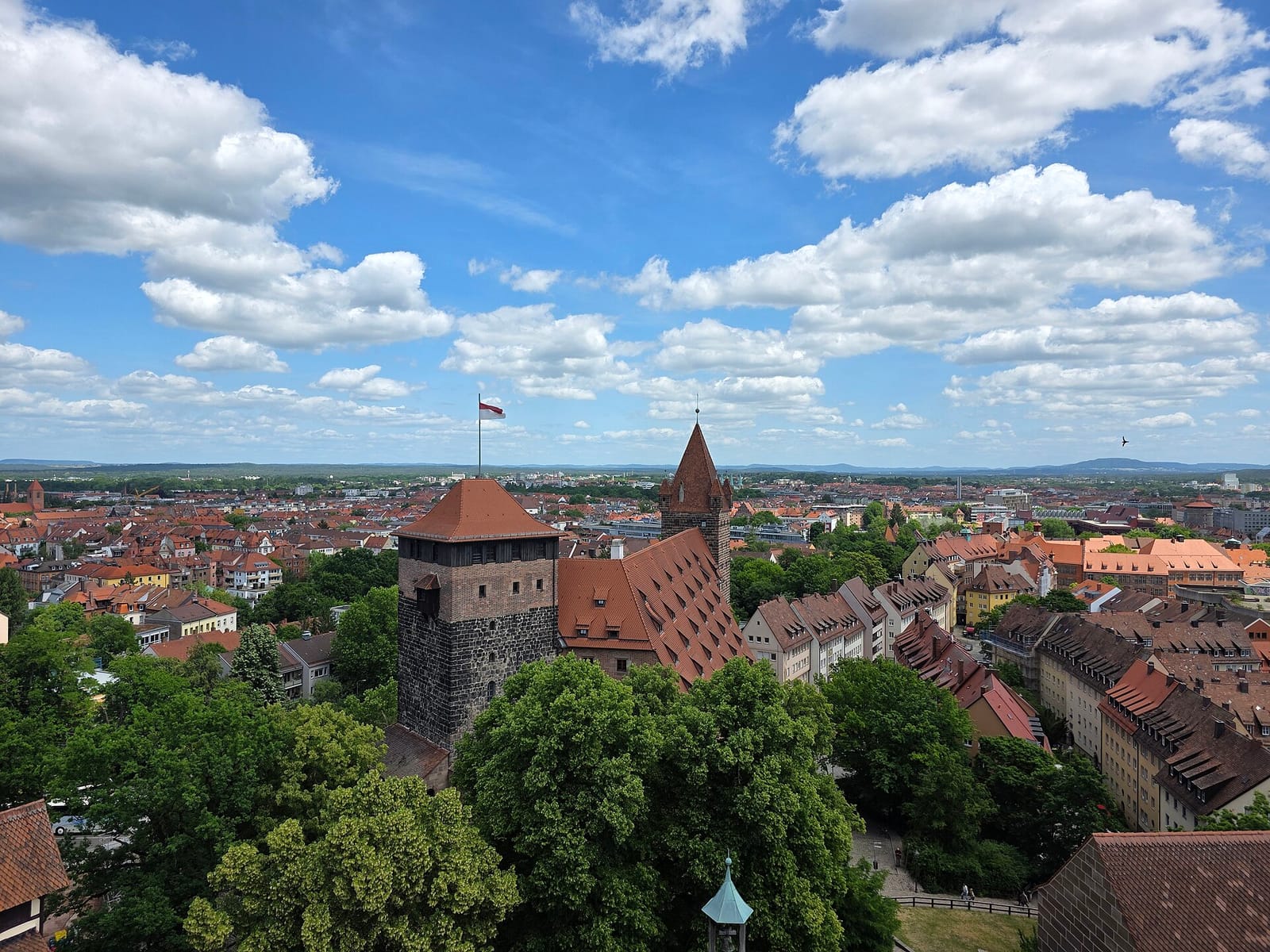 The imperial castle above the half-timbered roofs of Nuremberg