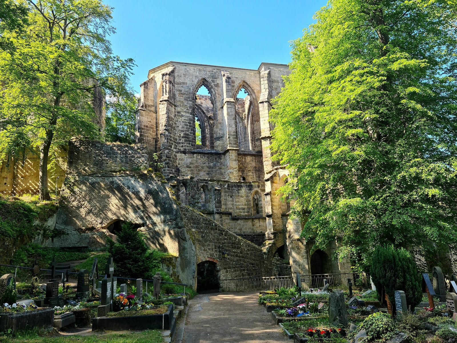 Ruined monastery church on the Oybin rock