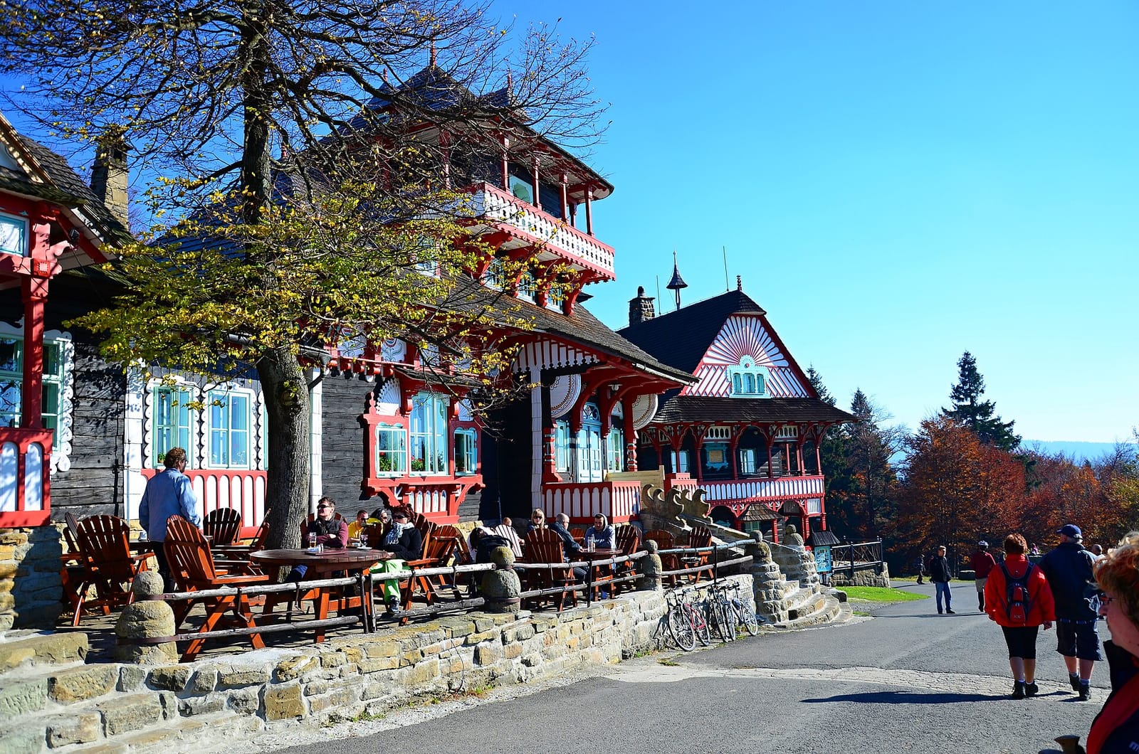 Jurkovič wooden chalets at Pustevny in the Beskydy mountains