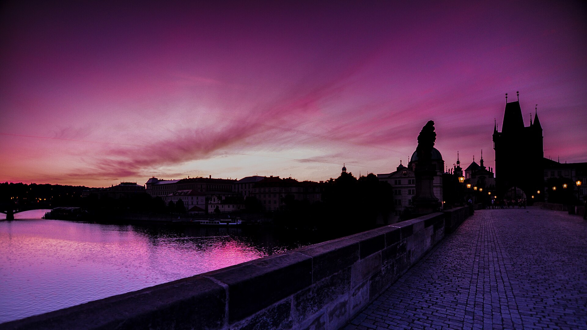 Charles Bridge at sunrise, Prague